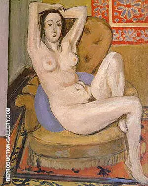 Nude Seated on a Blue Cushion 1924 By Henri Matisse