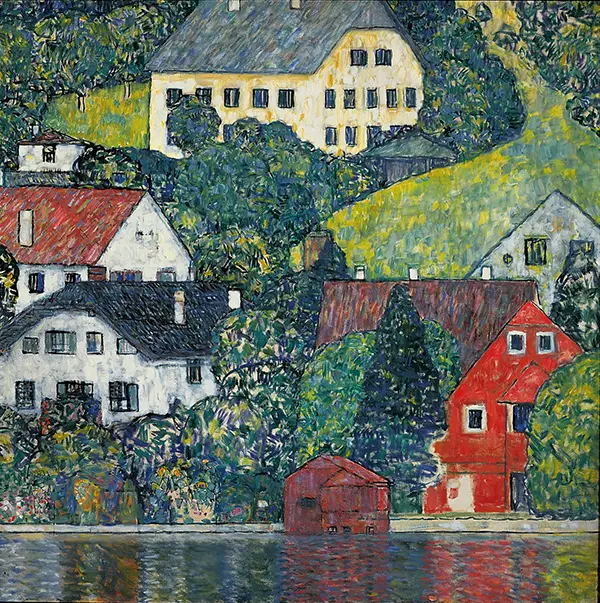 Houses at Unterach on the Attersee c1916 By Gustav Klimt