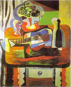 Verre, Bouquet, Guitare, Bouteille 1919 By Pablo Picasso