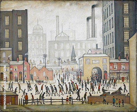 Coming from the Mill 1930 by L-S-Lowry | Oil Painting Reproduction