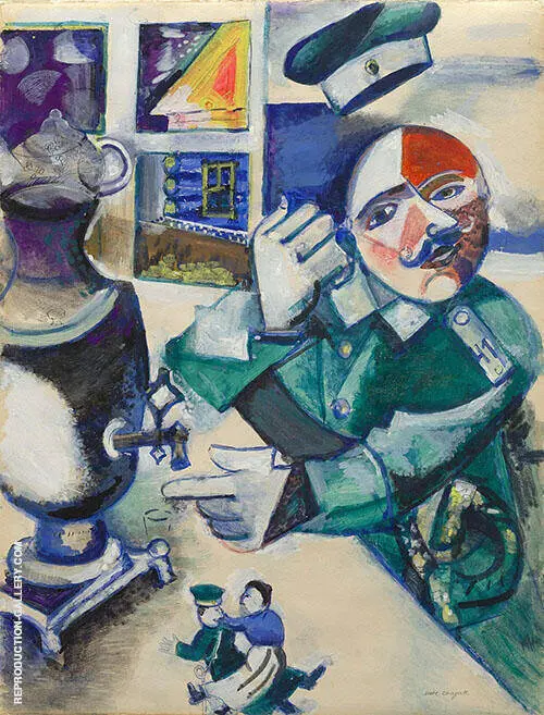 The Soldier Drinks By Marc Chagall