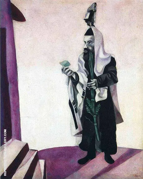 Feast Day Rabbi with Lemon 1914 By Marc Chagall