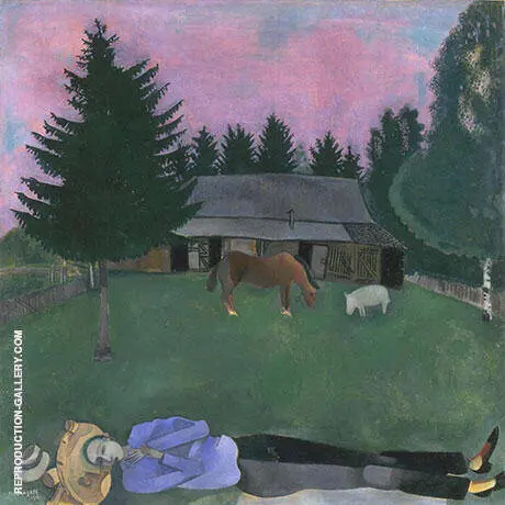 The Poet Reclining, 1915 By Marc Chagall