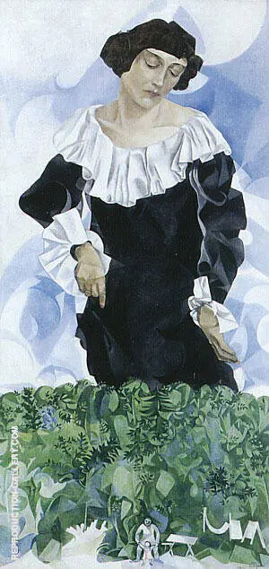 Bella with White Collar 1917 By Marc Chagall