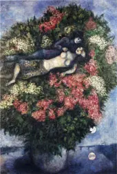 Lovers in the Lilacs, 1930 By Marc Chagall