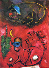 Listening to the Cock,1944 By Marc Chagall