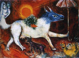 Cow with Parasol, 1946 By Marc Chagall
