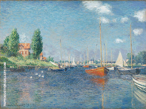 Red Boats. Argenteuil 1875 by Claude Monet | Oil Painting Reproduction