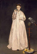 Woman with a Parrot 1866 By Edouard Manet