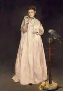 Woman with a Parrot 1866 By Edouard Manet
