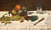 Fruit on a Table 1864 By Edouard Manet