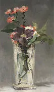 Pinks and Clematis in a Crystal Vase 1882 By Edouard Manet