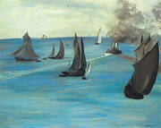 Steamboat Seascape or Sea View Calm Weather c1864 By Edouard Manet