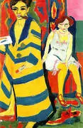 Self-Portrait with Model c1910-1926 By Ernst Kirchner