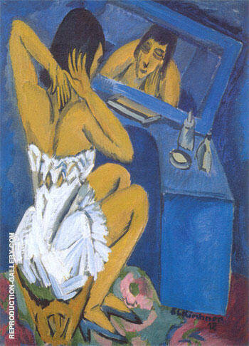 Toilette Woman in front of a Mirror c1913-1920 | Oil Painting Reproduction