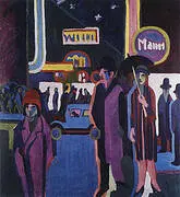 Street Scene at Night c1926 By Ernst Kirchner