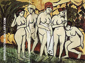 Five Bathers by A Lake 1911 By Ernst Kirchner