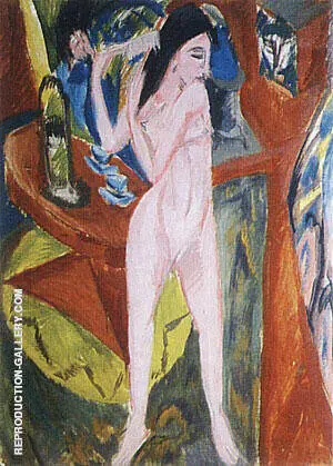 Nude Combing her Hair 1913 By Ernst Kirchner