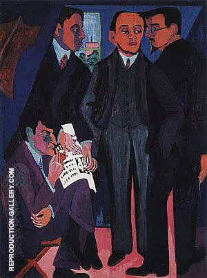 An Artist's Group Otto Mueller Kirchner Heckel Schmidt-Rottluff c1926-27 By Ernst Kirchner