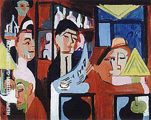 Cafe in Davos 1928 By Ernst Kirchner