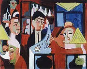 Cafe in Davos 1928 By Ernst Kirchner