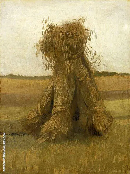 Sheaves of Wheat in a Field 1883 By Vincent van Gogh