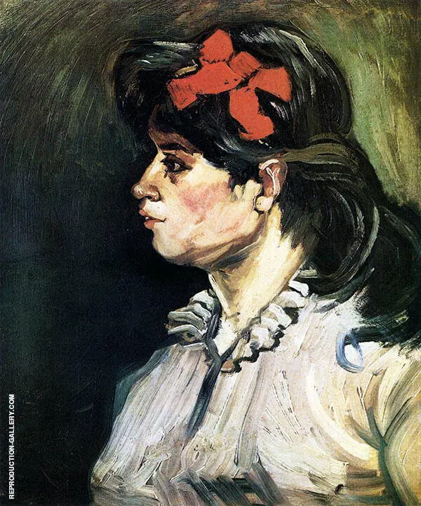 Portrait of a Woman with Red Ribbon 1885 By Vincent van Gogh