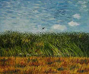 Edge of a Wheat Field with Poppies and a Lark c1887 By Vincent van Gogh
