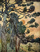 Fir Woods at Sunset 1889 By Vincent van Gogh