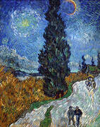 Road with Cypress and a Star 1890 By Vincent van Gogh