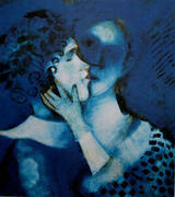 Lovers In Blue 1914 By Marc Chagall