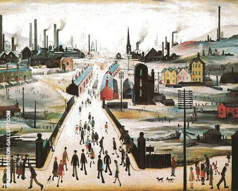 The Canal Bridge By L-S-Lowry