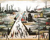 The Canal Bridge By L-S-Lowry
