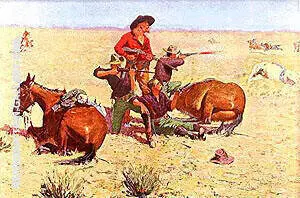 Caught in the Circle By Frederic Remington