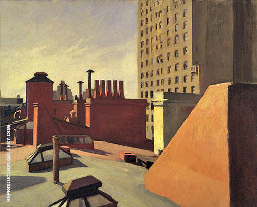 City Roofs, 1932 by Edward Hopper | Oil Painting Reproduction