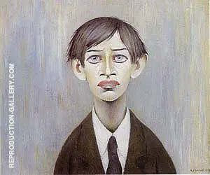 Portrait of a Young Man 1955 (Man with the Red Eyes) By L-S-Lowry