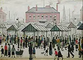 Market Scene, Northern Town 1939 By L-S-Lowry
