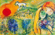 Lovers of Vence Les Amoureaux de Vence By Marc Chagall