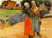 Breton Peasant Women Paysanes Bretonnes By Paul Gauguin