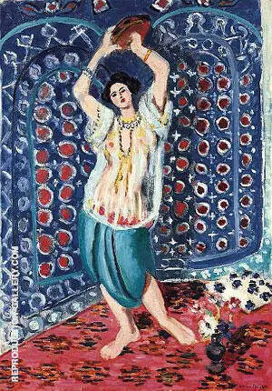 Odalisque with Tamborine Harmony in Blue By Henri Matisse