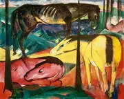 The Three Horses 1912 2 By Franz Marc