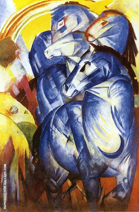 Tower of Blue Horses 1913 (Turm der Blauen Pferde) By Franz Marc