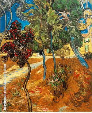 Trees in the Asylum Garden 1889 By Vincent van Gogh