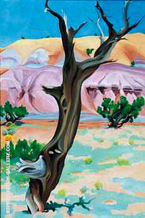 Cedar Tree with Lavender Hills, 1937 | Oil Painting Reproduction