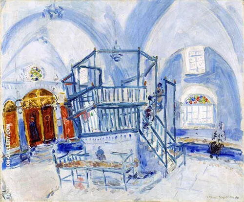 Interior of a Synagogue in Safed,1931 By Marc Chagall