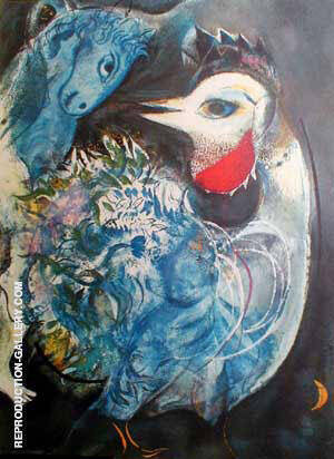 Les Plumes En Fleurs by Marc Chagall | Oil Painting Reproduction