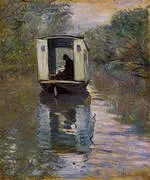 Le Bateau Atelier By Claude Monet