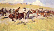 The Fight for the Stolen Herd By Frederic Remington