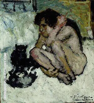 Crazy Woman with Cats 1901 By Pablo Picasso