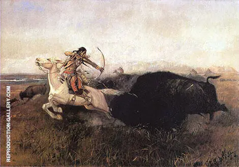 Indians Hunting Buffalo 1894 By Charles M Russell